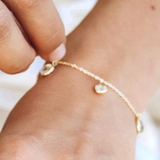 Gold Crystal Charm Bracelet - Simone Watson Jewellery