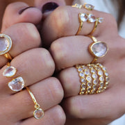 Gold Crystal Stacking Ring - Simone Watson Jewellery