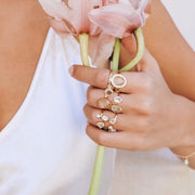 Gold Green Amethyst Cuff Ring - Simone Watson Jewellery