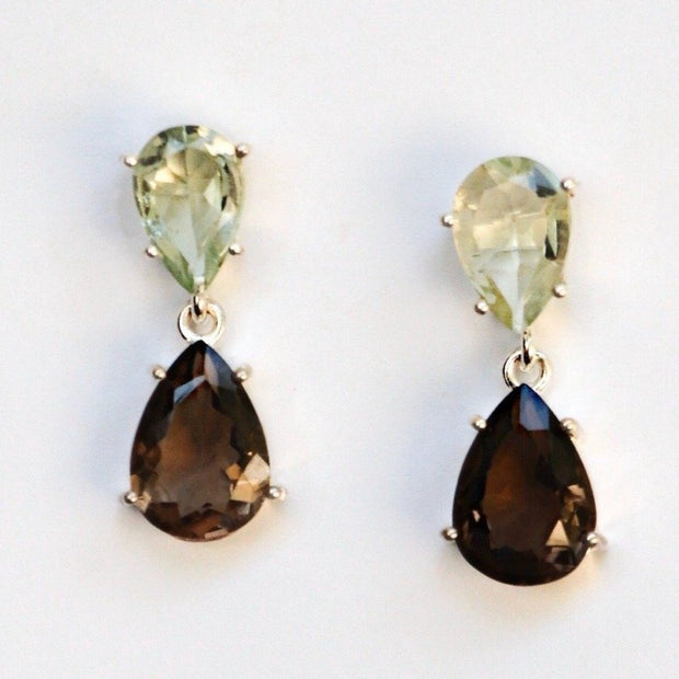 Silver Mixed Stone Drop Earrings - Simone Watson Jewellery
