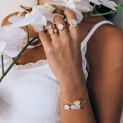 Gold Moonstone Halo Bracelet - Simone Watson Jewellery