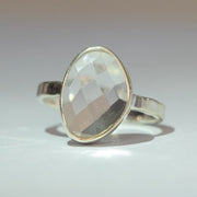 Silver Crystal Solitaire Ring - Simone Watson Jewellery
