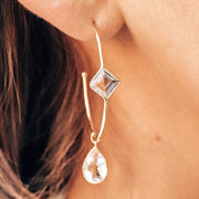 Gold Crystal Charm Hoop Earrings - Simone Watson Jewellery
