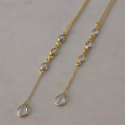 Gold Crystal Lariat Necklace