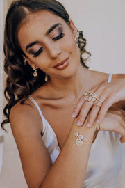 Gold Green Amethyst Halo Necklace - Simone Watson Jewellery