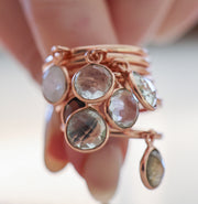 Rose Gold Gemstone Charm Ring