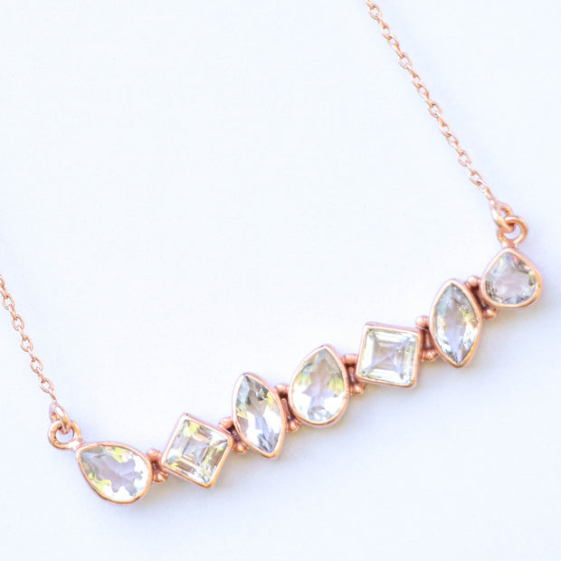 Rose Gold Crystal Bar Necklace - Simone Watson Jewellery