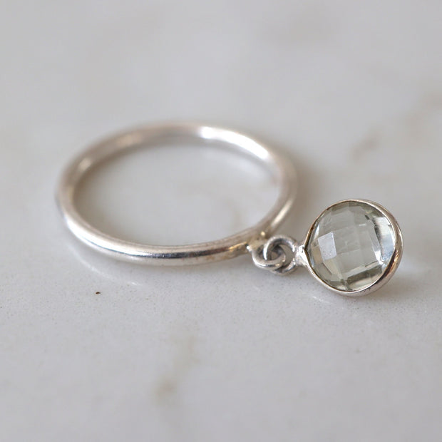 Silver Gemstone Charm Ring