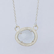 Silver Crystal Halo Necklace - Simone Watson Jewellery