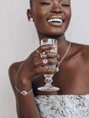 Silver Gemstone Halo Bracelet - Simone Watson Jewellery