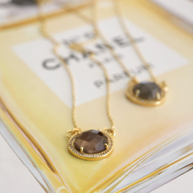 Gold Labradorite Halo Necklace - Simone Watson Jewellery